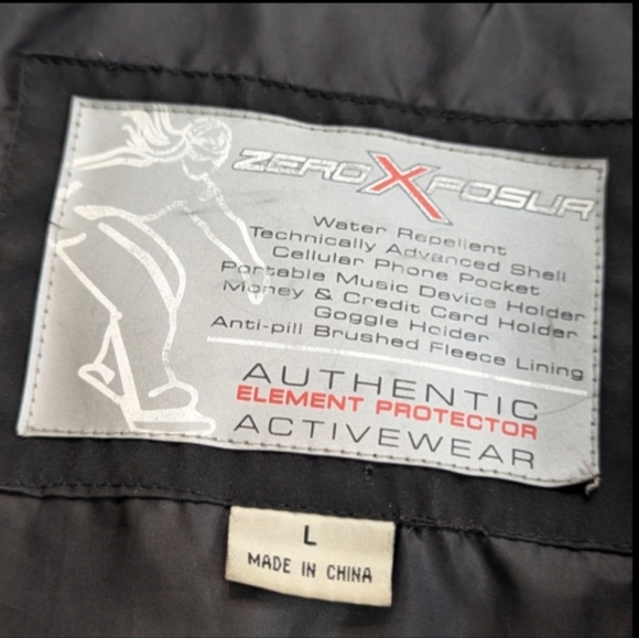 ZeroXposur Ski Puffer Jacket 60% Down. 40% Feathers Black with Hood Large - Picture 11 of 12